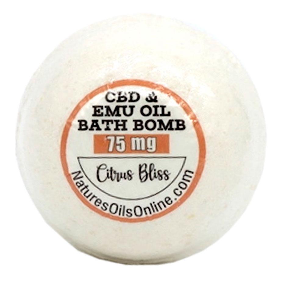 CBD & EMU Oil bath bomb Citrus Bliss 75mg