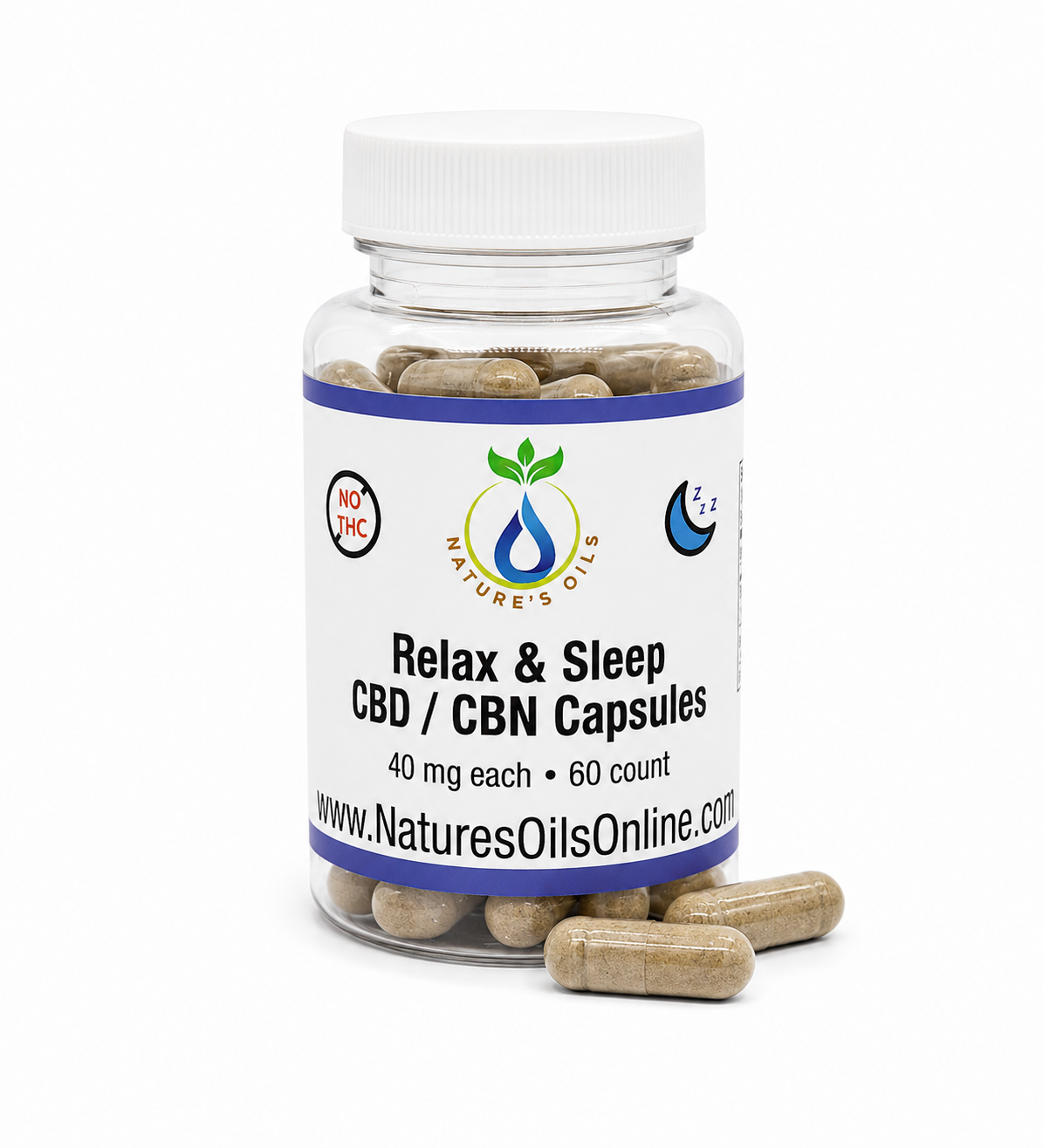 Relax & Sleep CBD / CBN 40mg 60-count | Nature's Oils
