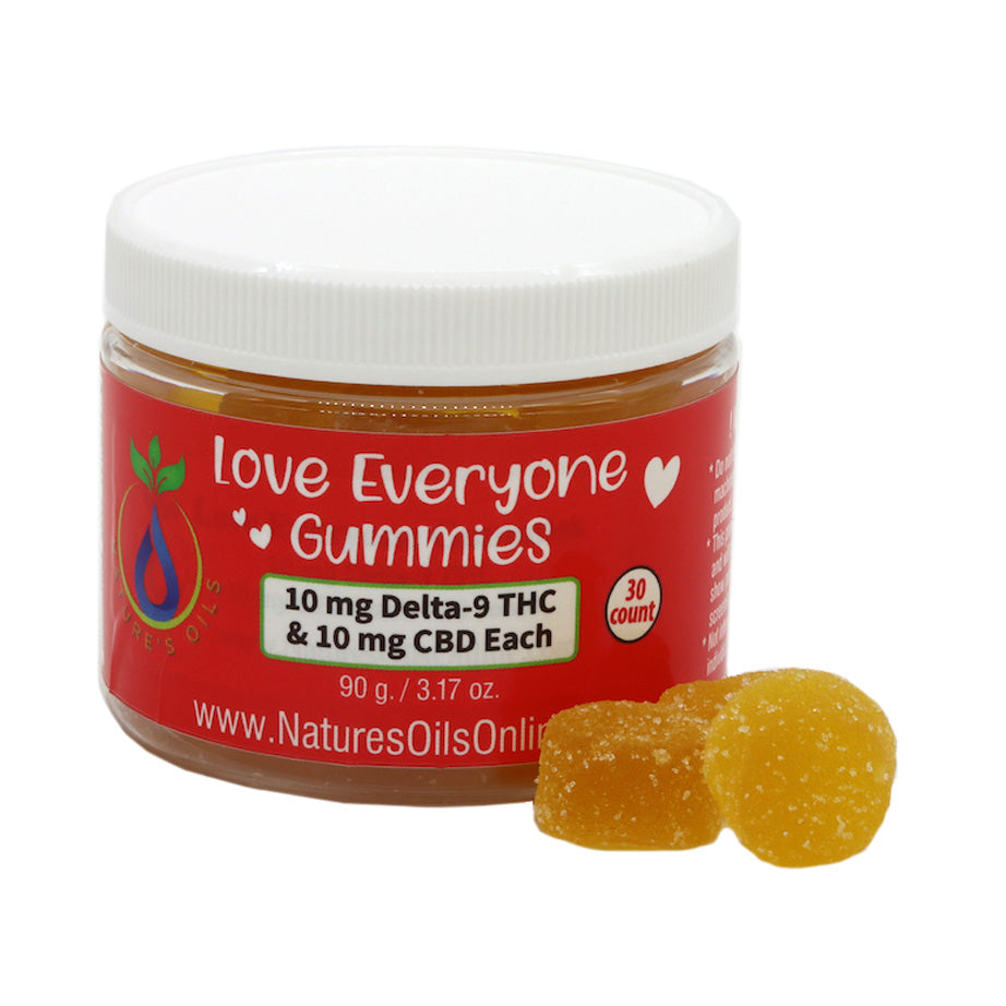 Love Everyone CBD & Delta-9 Gummies 10mg-THC, 10mg-CBD 30-count