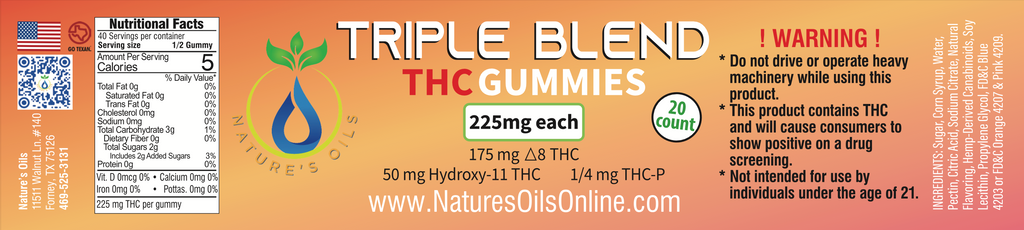 Triple Blend 225mg THC gummie 20-ct