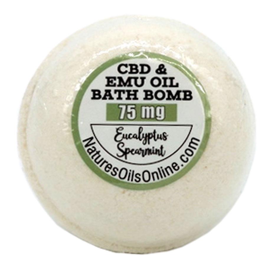 CBD & EMU Oil bath bomb Eucalyptus Spearmint 75mg