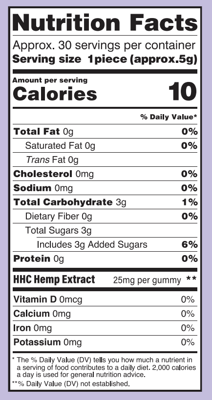 HHC 25mg Gummies 30-count Strawberry