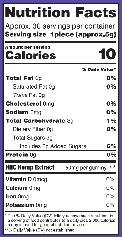 HHC 50mg Gummies 8-count Watermelon